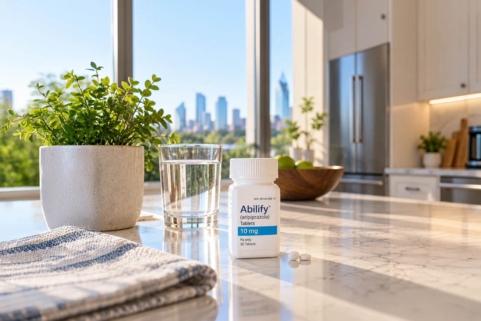 Abilify medication bottle for depression treatment.