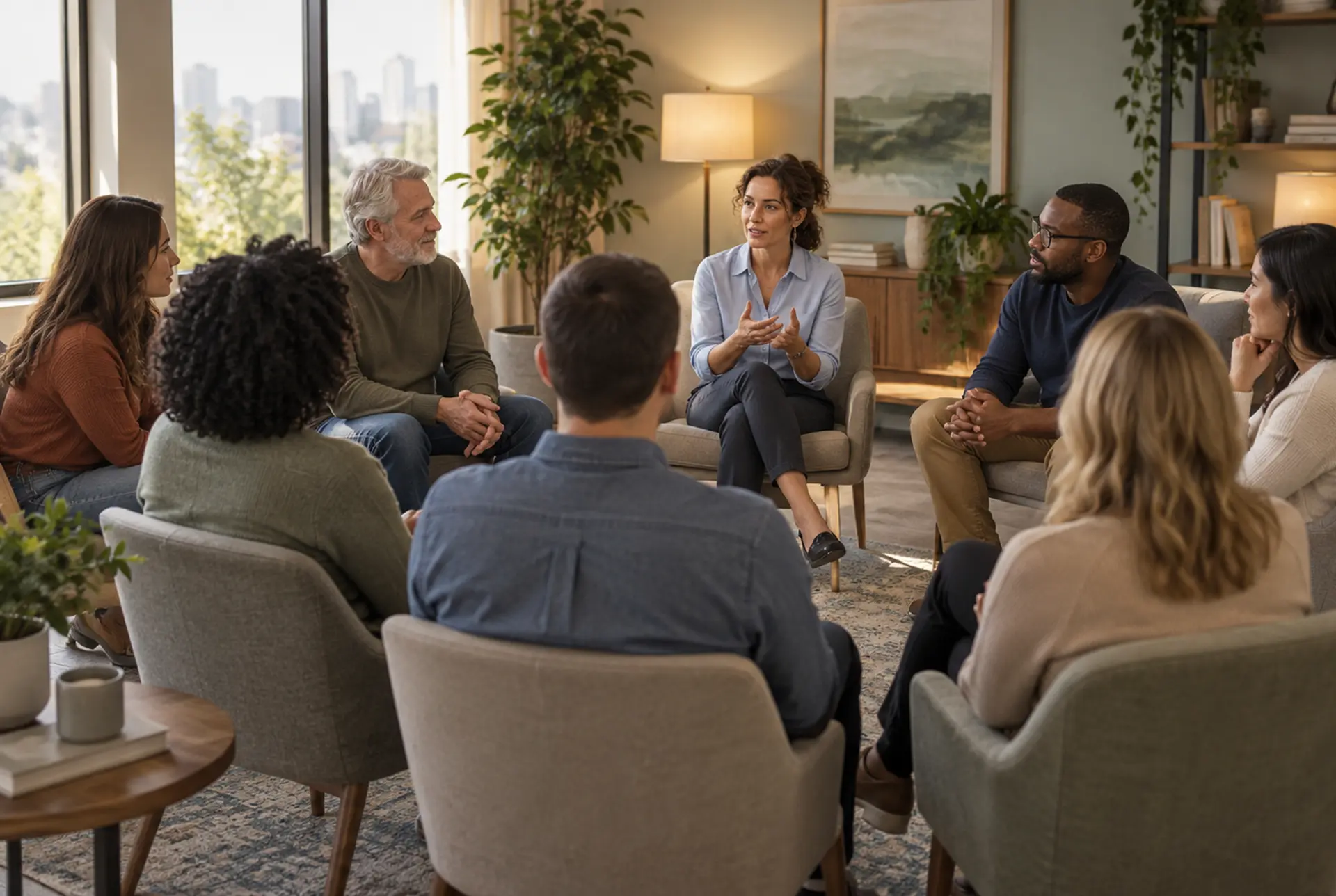 Adults participating in an outpatient mental health program.