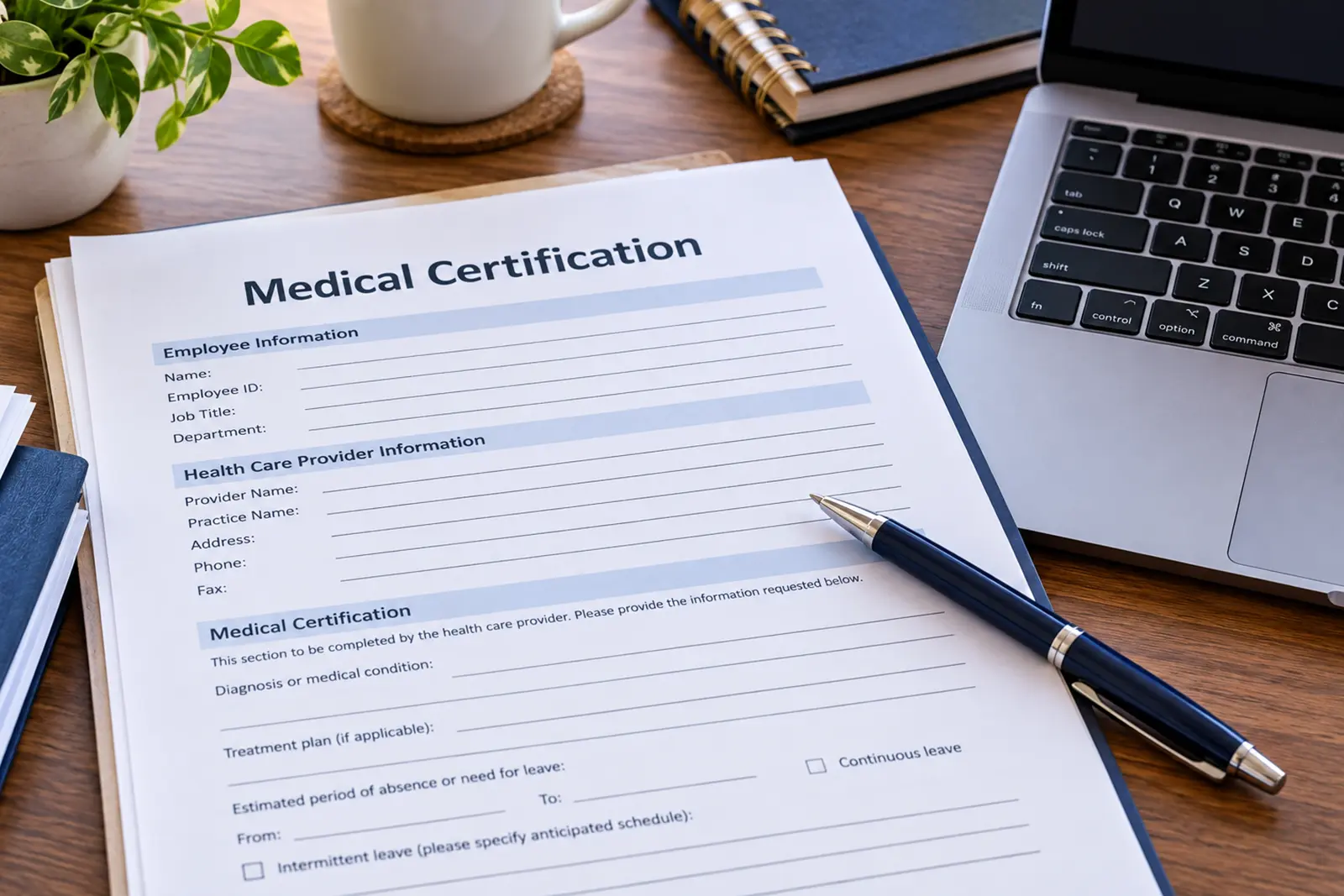 Medical certification paperwork for requesting mental health leave