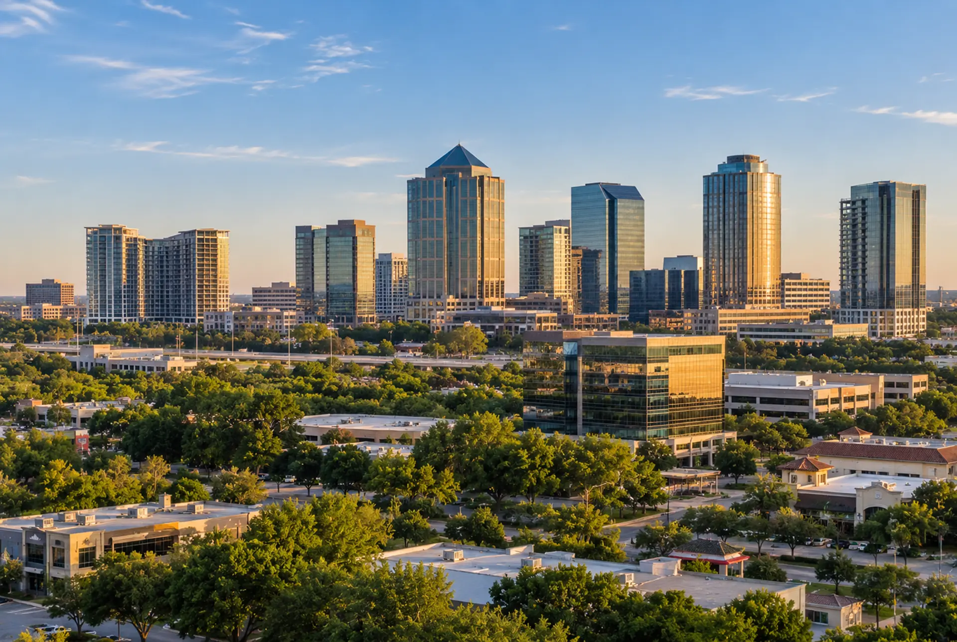Skyline of Addison, Texas where mental health treatment is provided