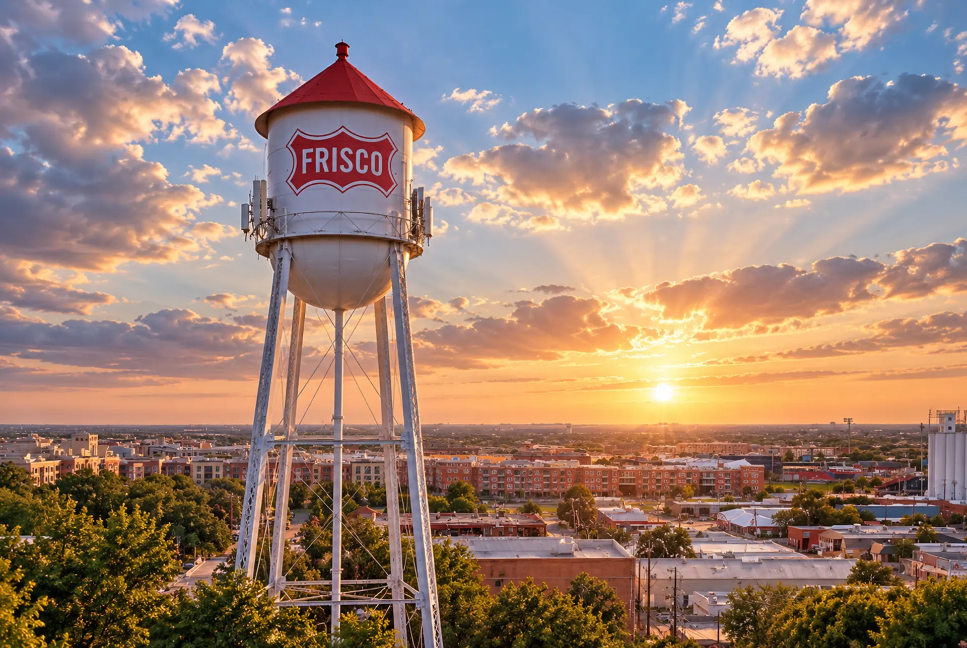 The skyline of Frisco, Texas. Saltwood Mental Health Treatment