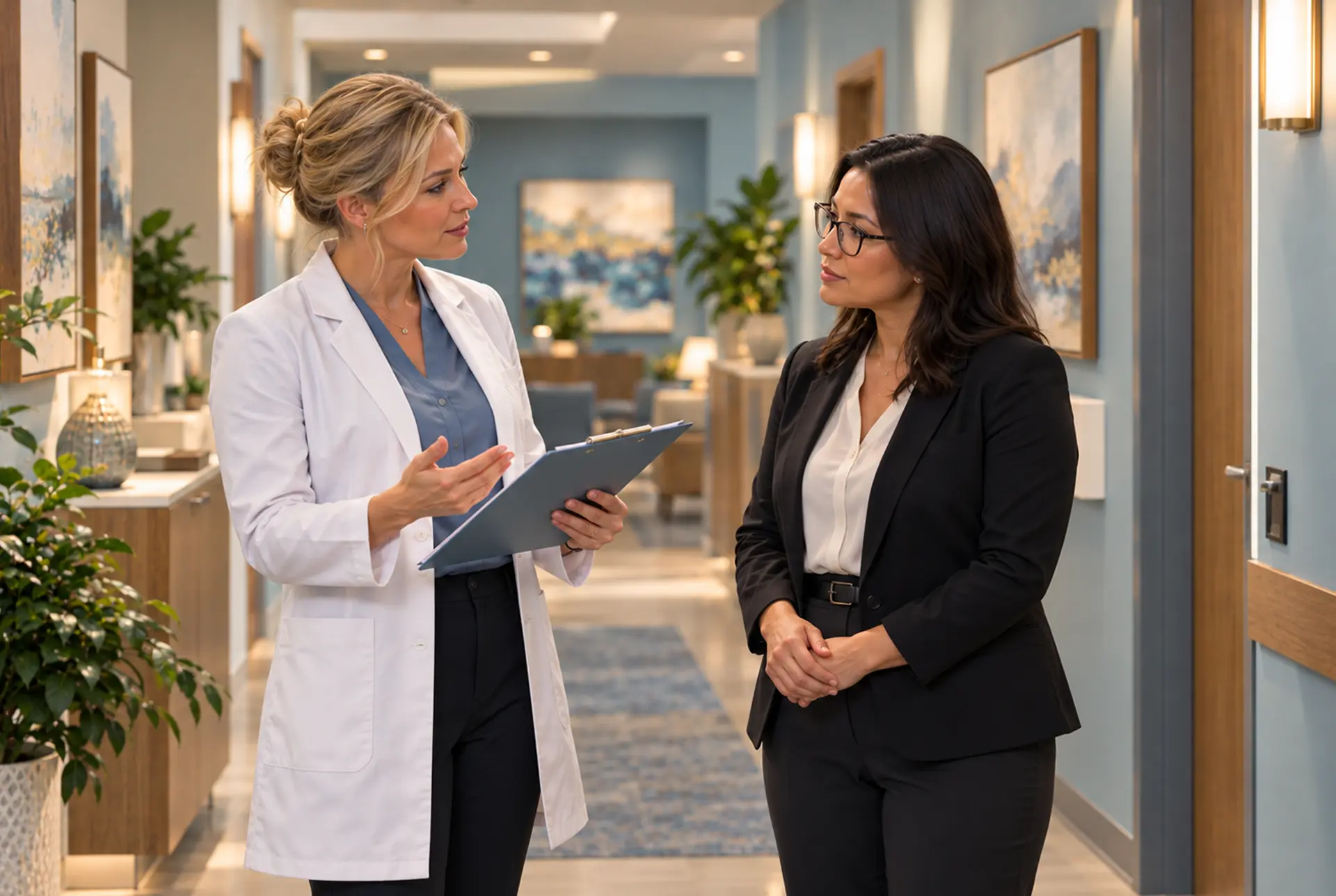 Clinician reviewing the broader clinical pattern with a client.