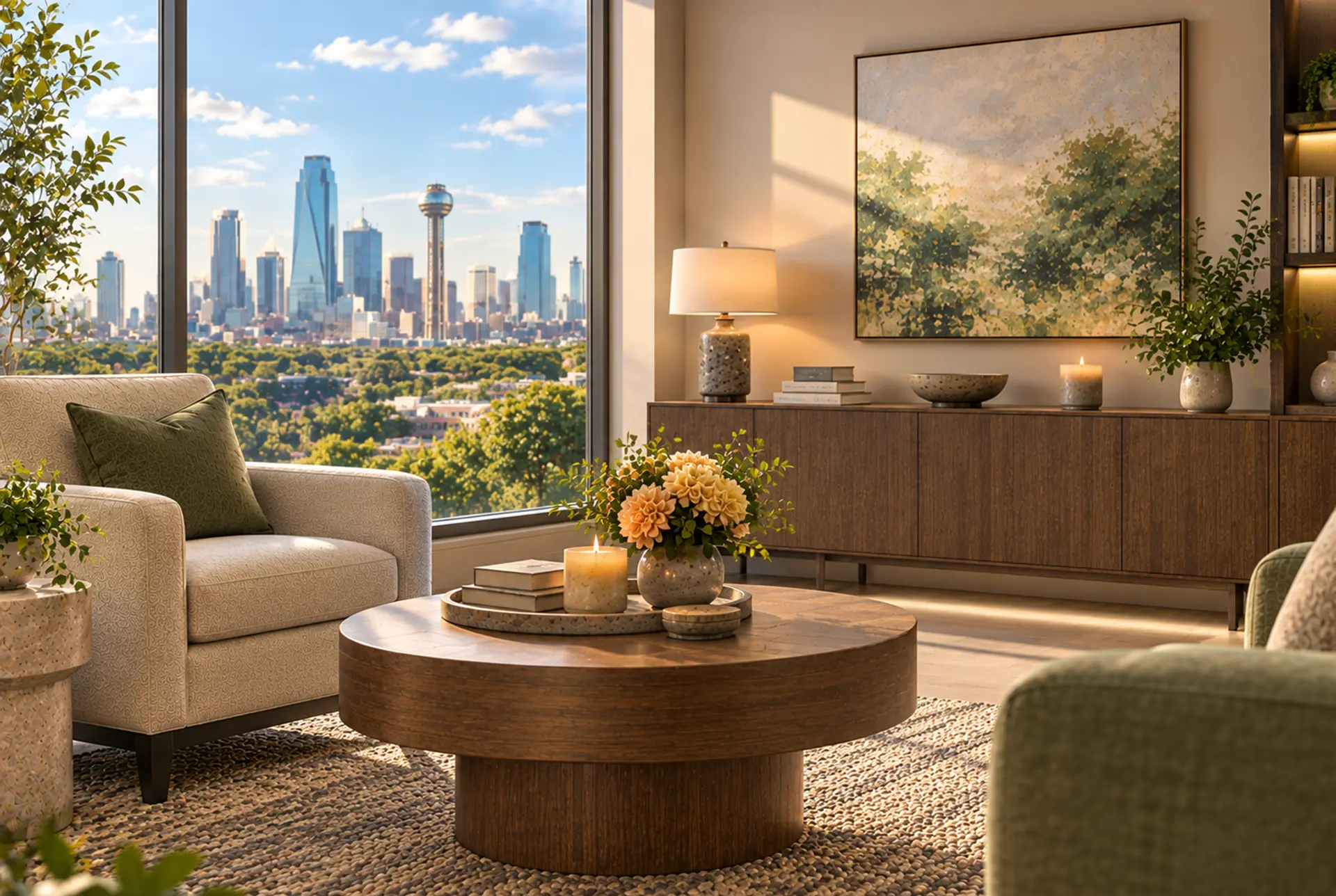 Calm outpatient schizophrenia treatment setting at a Dallas clinic.