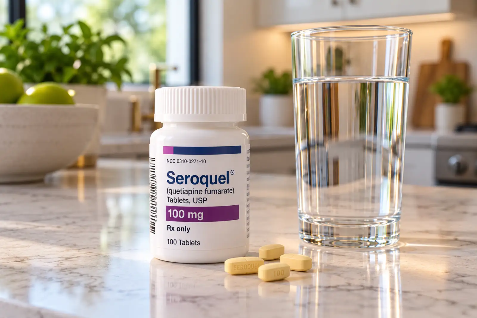 Seroquel tablets used to treat bipolar disorder.