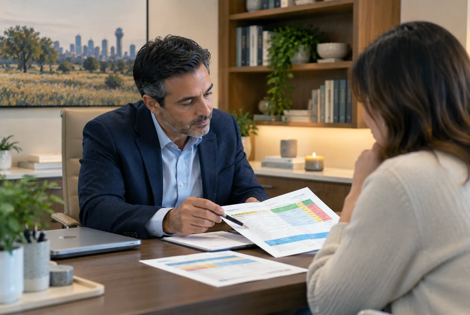 Clinician reviewing pharmacogenetic testing results with a client.